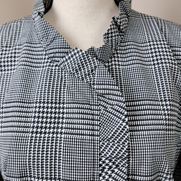 Talbots Petites Glen Houndstooth Plaid Water Resistant Trench/Rain Coat Sz 16P - Picture 6 of 13